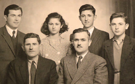 A very old family photo with Frank A. Demeris, John Vasilakopoulos James Kyriopoulos, Georgia Demeris Vlahakos, Gus F. Demeris, Tasos Vergis